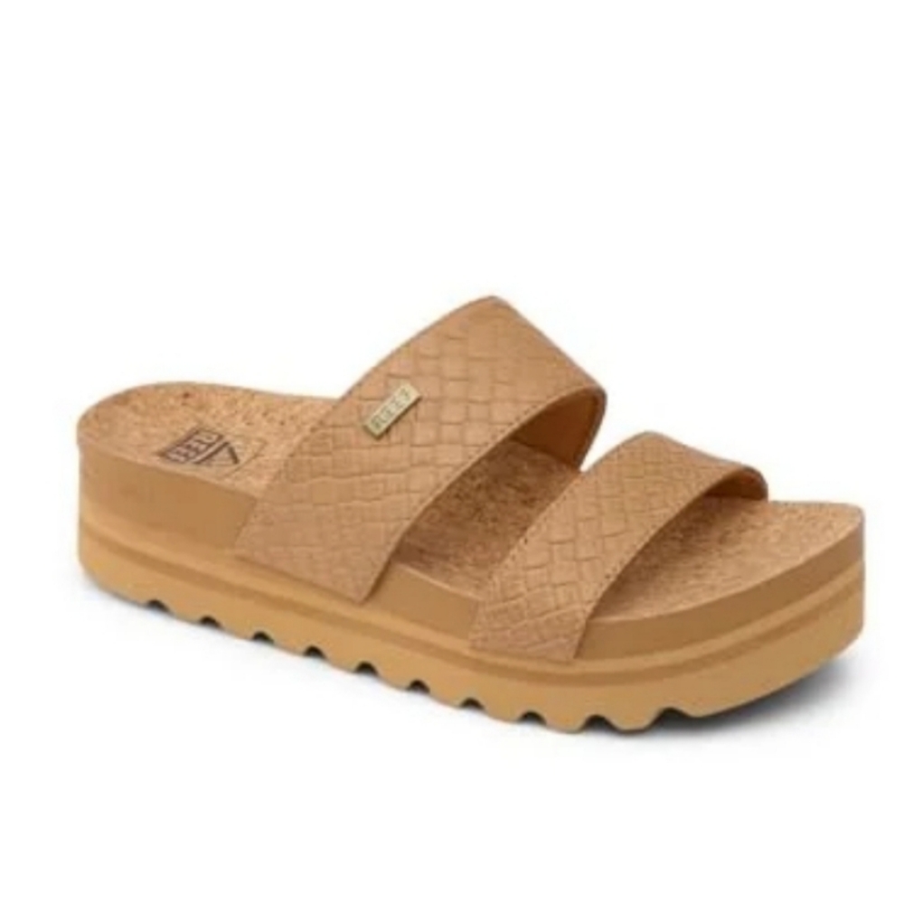 🔥🔥NEW! Reef Cushion Vista Tan Wicker Platform Sandals Sz 9.5 PRICE FIRM - Picture 2 of 6